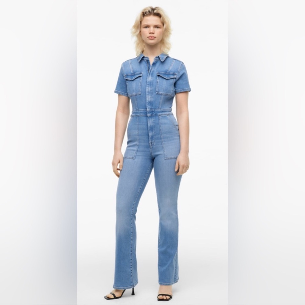 ZARA GOOD AMERICAN ZW DENIM SCULPTING JUMPSUIT
